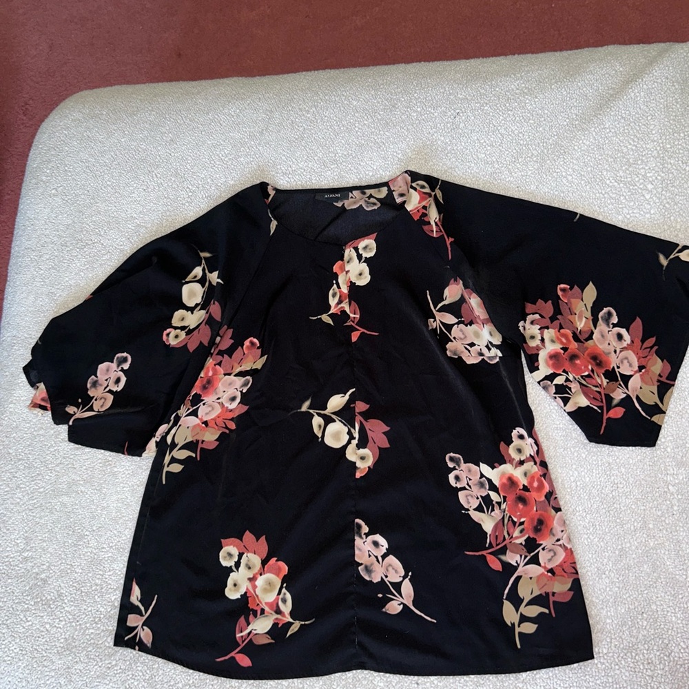 Alfani Black Floral Women's Blouse